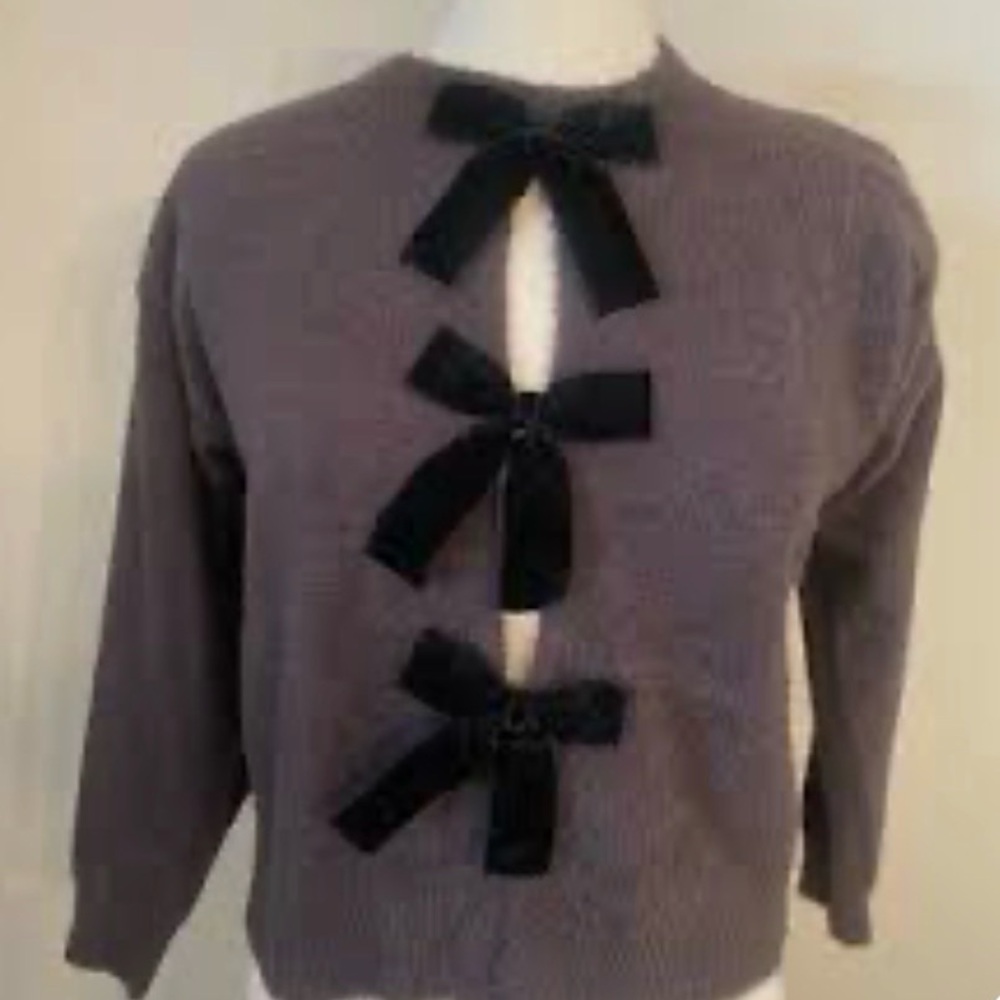 Rachel Zoe dark grey sweater and satin skirt set size XS